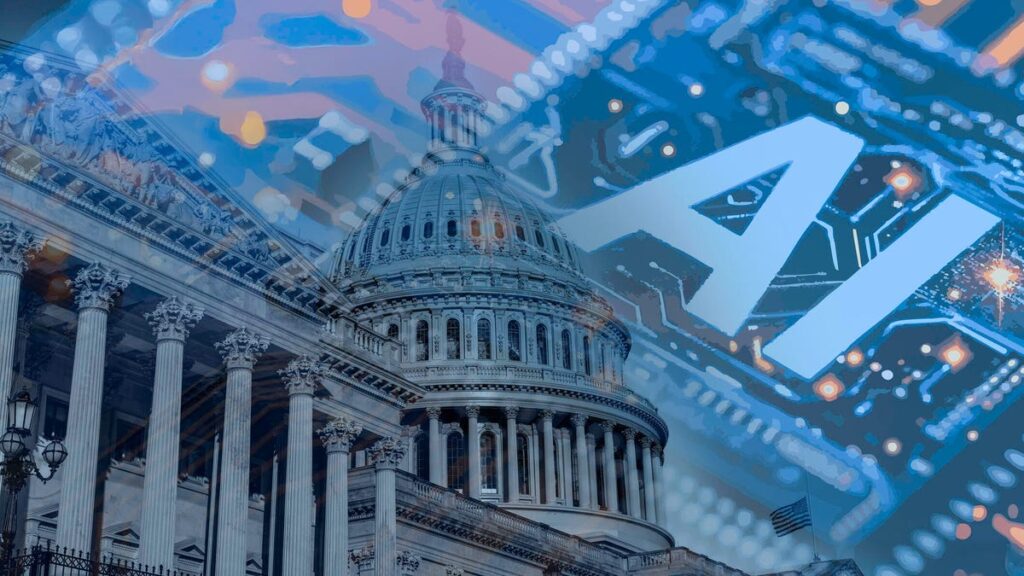 the United States Capitol with overlayed computer circuitry