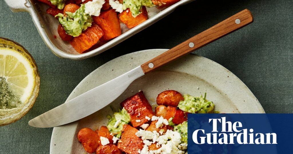 Rukmini Iyer’s quick and easy recipe for roast sweet potato, feta and butter bean traybake | Food