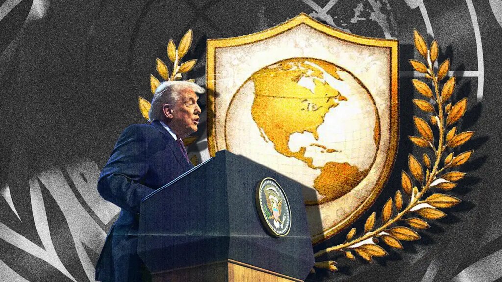 Trump designed a logo for ‘peace.’ It leaves out half the world