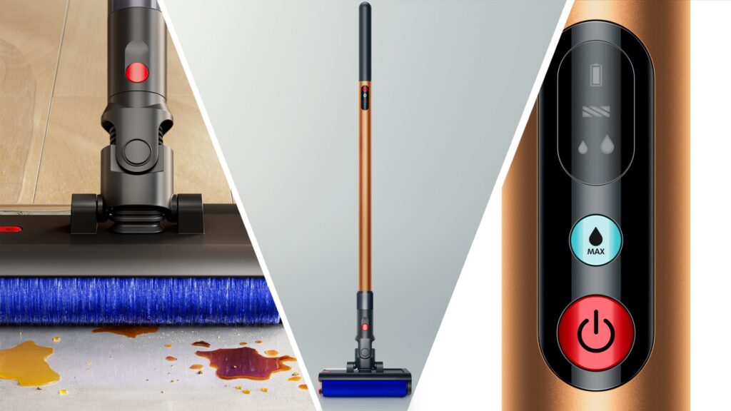 Dyson just unveiled a new floor-care gadget — here are the 3 coolest things about the new PencilWash Three different detail photos of the Dyson PencilWash
