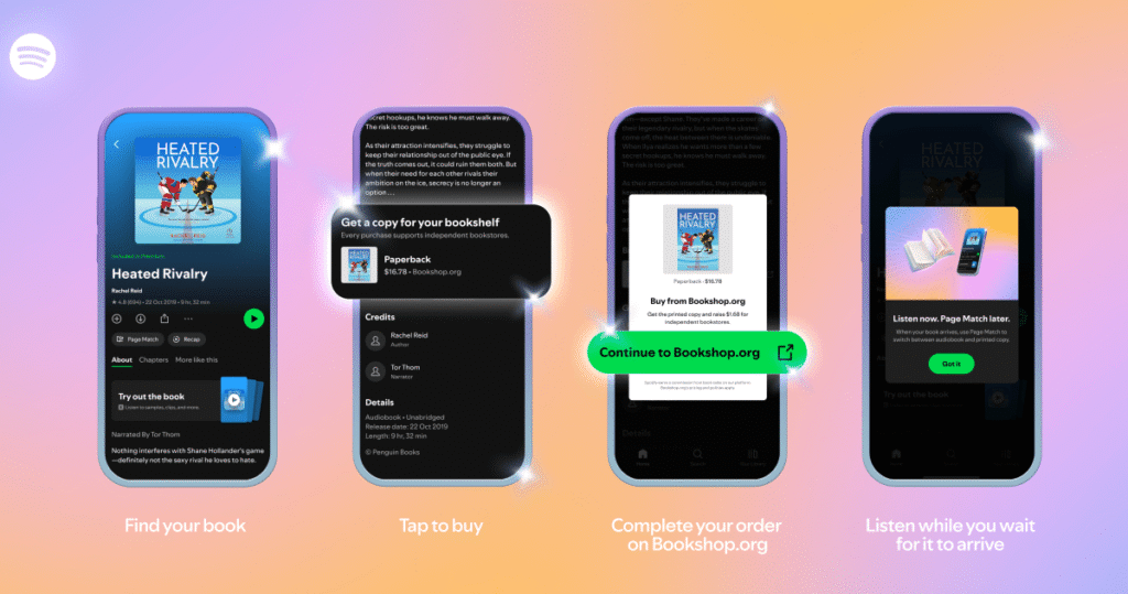Spotify is partnering with Bookshop.org to sell physical books