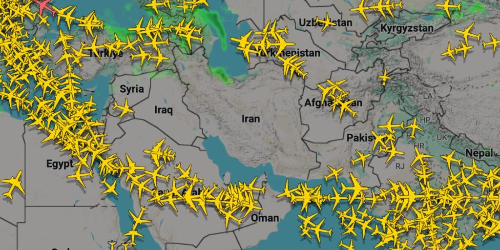 Strikes on Iran Upend Some of the World's Busiest Airspace