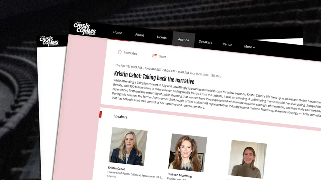 The HR exec from the Coldplay ‘kiss cam’ incident is headlining a crisis PR conference The HR exec from the Coldplay ‘kiss cam’ incident is headlining a crisis PR conference