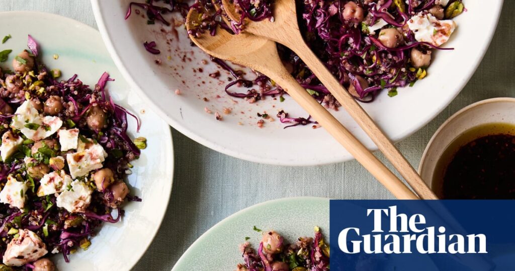 Meera Sodha’s vegetarian recipe for quinoa and chickpea salad with red cabbage, pomegranate and pistachios | Salad