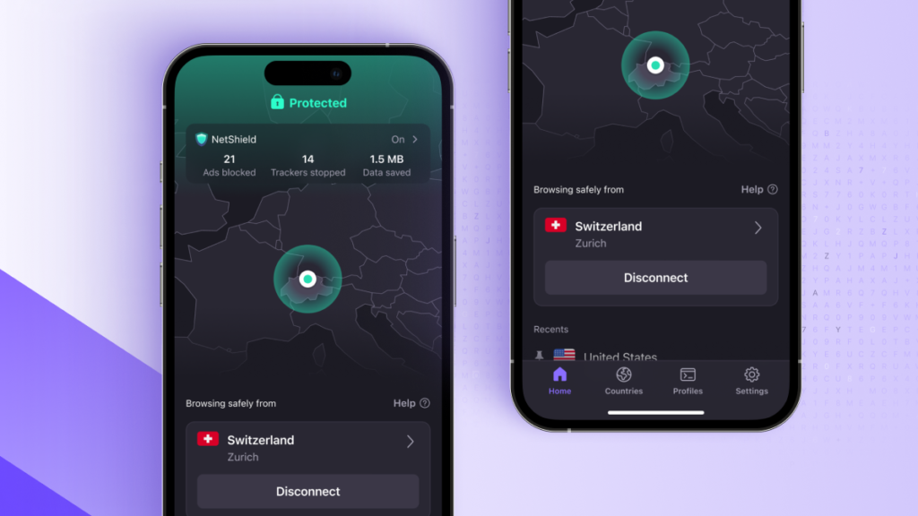 Proton VPN new mobile app interface &ndash; promo image