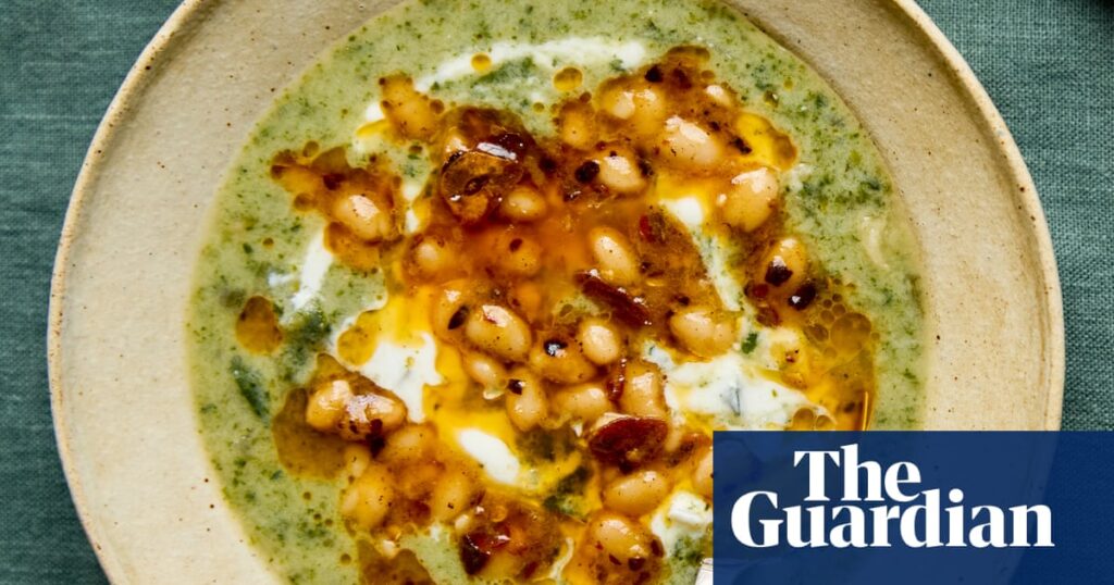 Rukmini Iyer’s quick and easy chard borani soup with yoghurt, crispy garlic and beans – recipe | Middle Eastern food and drink