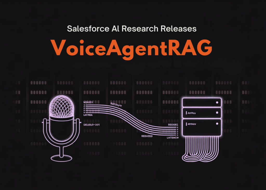 Salesforce AI Research Releases VoiceAgentRAG: A Dual-Agent Memory Router that Cuts Voice RAG Retrieval Latency by 316x Salesforce AI Research Releases VoiceAgentRAG: A Dual-Agent Memory Router that Cuts Voice RAG Retrieval Latency by 316x