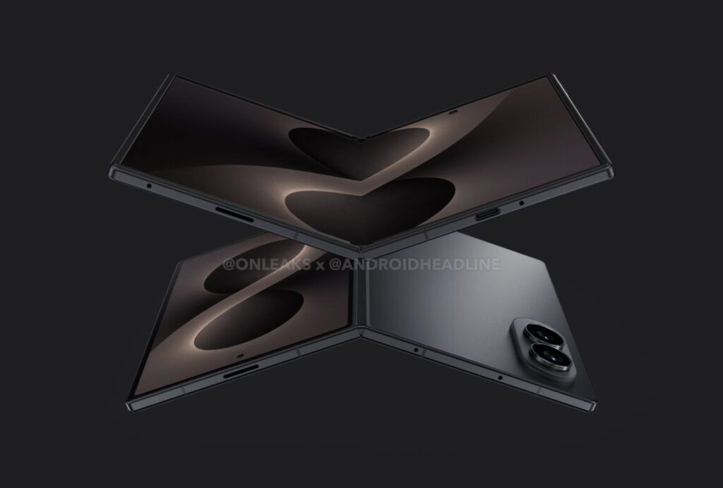 Leaked renders of the Samsung Galaxy Z Fold 8 Wide
