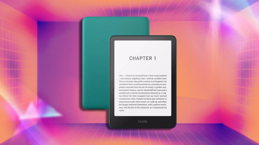 Amazon Is Pulling Support for Kindles From 2012 or Earlier. What to Do Now A green Kindle e-reader on a purple and red background