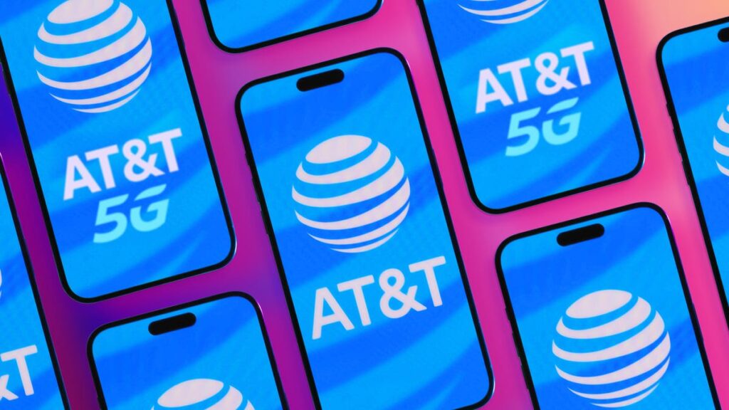 New AT&T Elite 2.0 Phone Plan Boosts Wireless Hotspot and Data Performance Tiled AT&T logo on a blue background on a phone screen