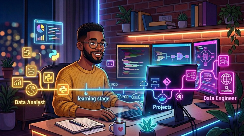 From Data Analyst to Data Engineer: My 12-Month Self-Study Roadmap From Data Analyst to Data Engineer: My 12-Month Self-Study Roadmap