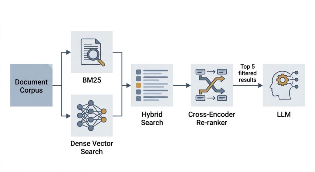 Hybrid Search and Re-Ranking in Production RAG