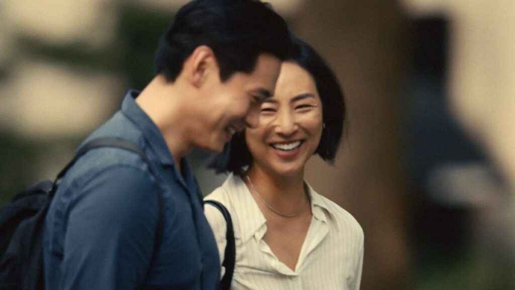 A still from the movie Past Lives features the two leads.