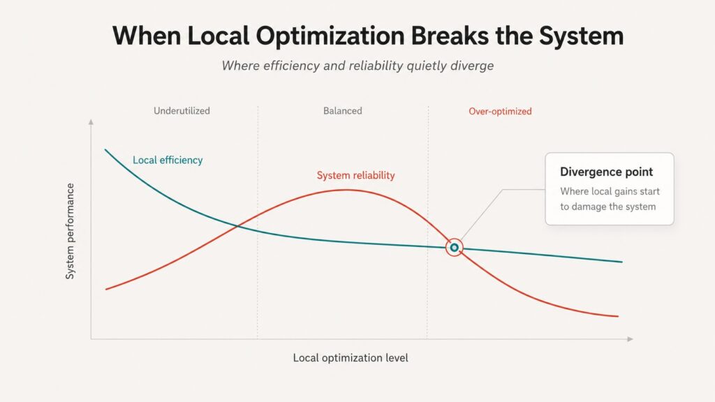 The System Always Knows: Why Local Efficiency and System Performance Are Not the Same Problem The System Always Knows: Why Local Efficiency and System Performance Are Not the Same Problem