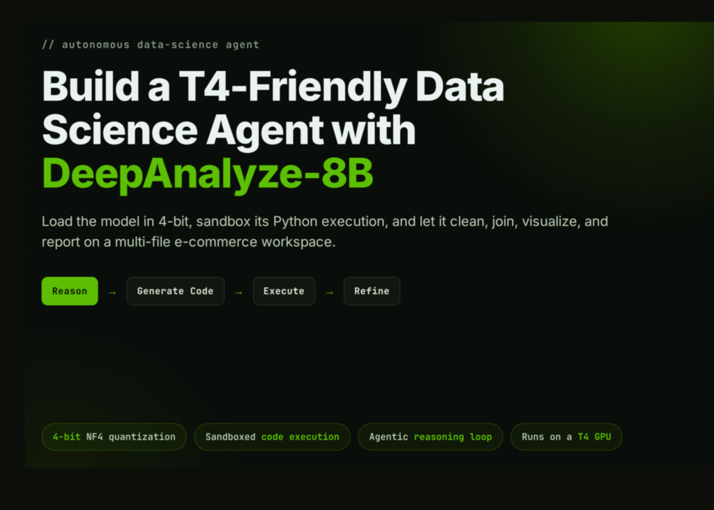 How to Build a T4-Friendly Autonomous Data Science Agent with DeepAnalyze-8B, Sandboxed Code Execution, and Iterative Analysis