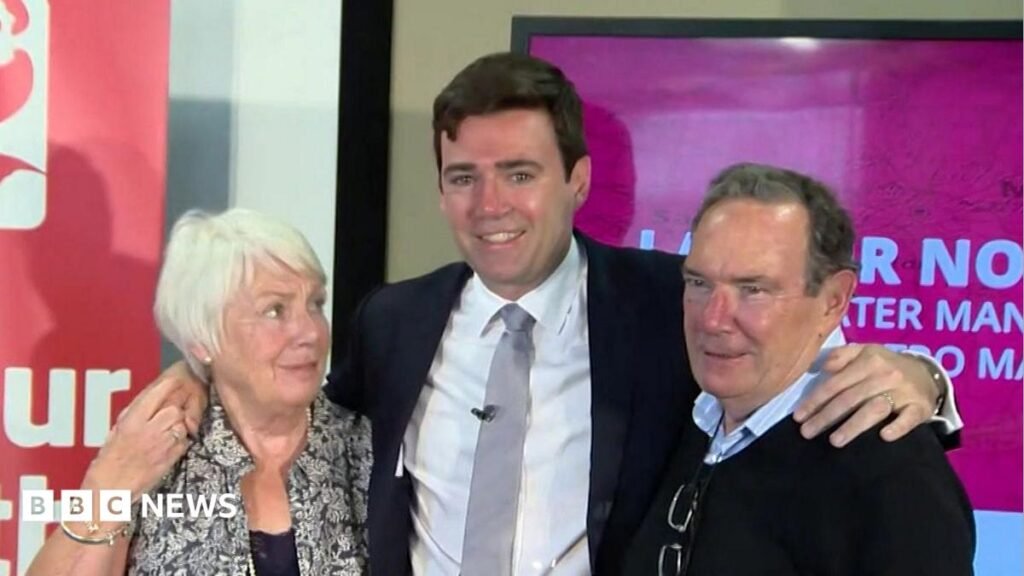 Burnham thanks well-wishers following his father’s death Jack Clark, a man with short brown hair, dressed in a blue coat