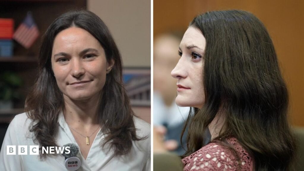 Split screen. Left, Ione Wells. Right, Lindsay Clancy.